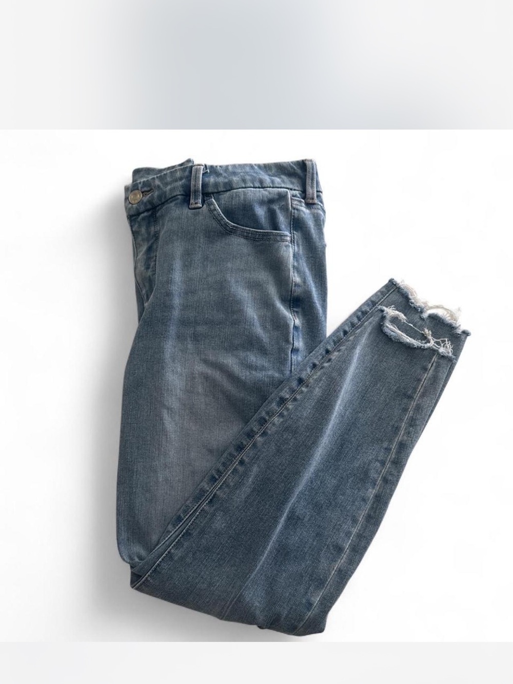 Distressed Blue Denim Jeans